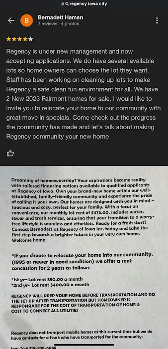 Iowa City Regency Mobile Home Picture 1