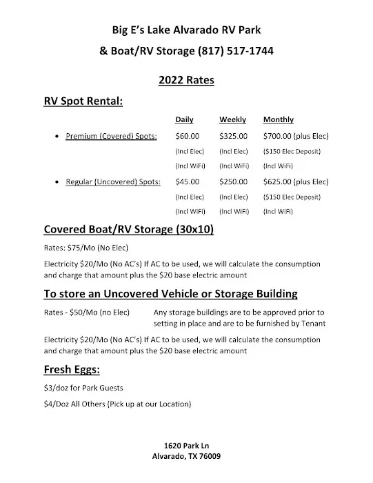 Big E's Lake Alvarado RV Park & Boat Repair/Storage Picture 7